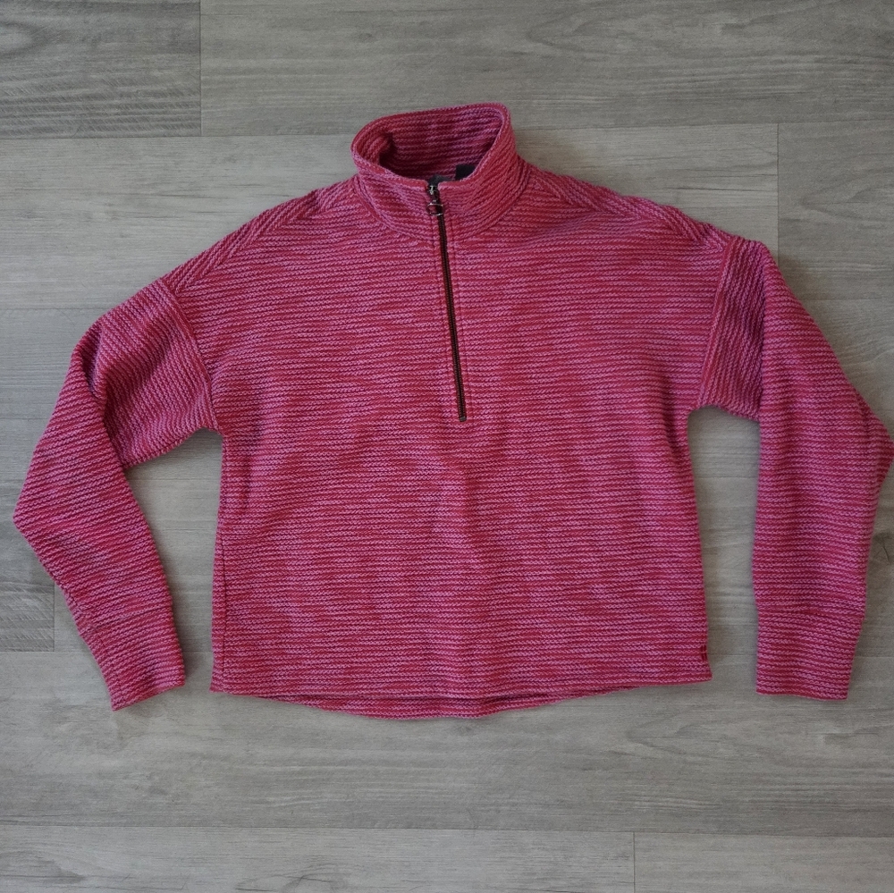 Sweaty Betty Pink And Orange 1/2 Zip Cowl Neck Sweater - Picture 2 of 8